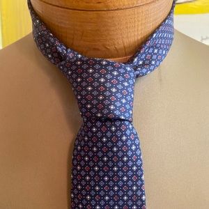 Christian Dior necktie geometric blue red gray